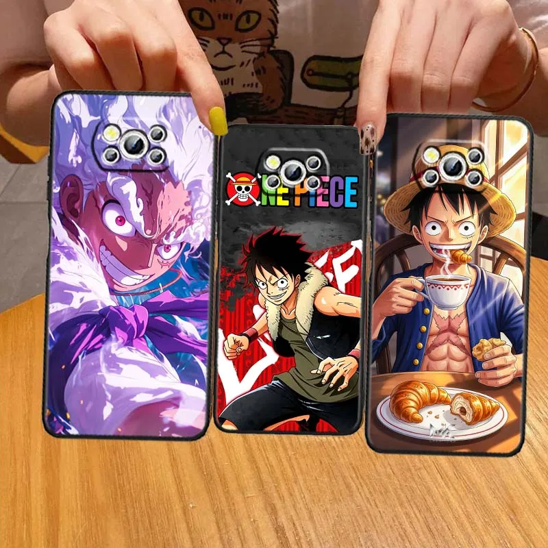 

One Piece Sun God Nica Luffy Phone Case For Xiaomi Mi Poco F3 F4 F5 F6 X3 X4 X5 X6 X7 M3 M4 M5 M6 M7 GT Pro 5G Black