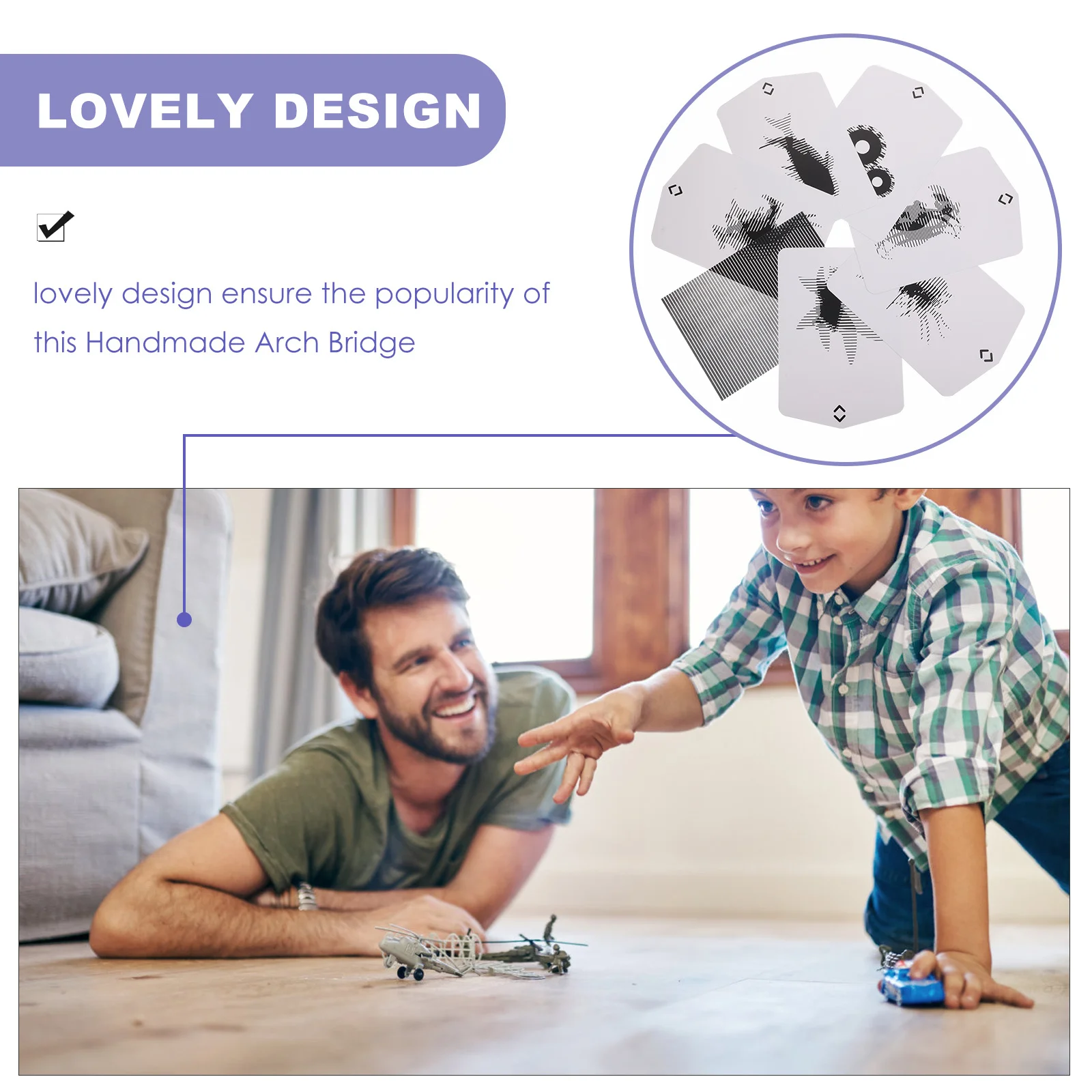 1 Juego de 1 Juego de Kit de manualidades de animación de rejilla óptica, proyecto científico para niños, puente de arco hecho a mano, experimento educativo preescolar Diy