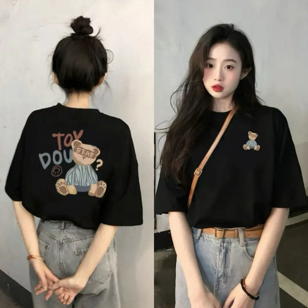 T-Shirt For Women Korean Version Short-Sleeved 2025 New Design Niche Round-Neck Versatile Printed women t shirt women clothes