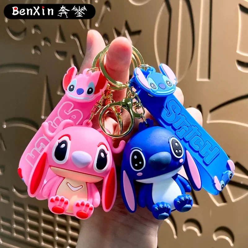 Miniso plush key chain, bag pendant, cute couple car key chain accessory