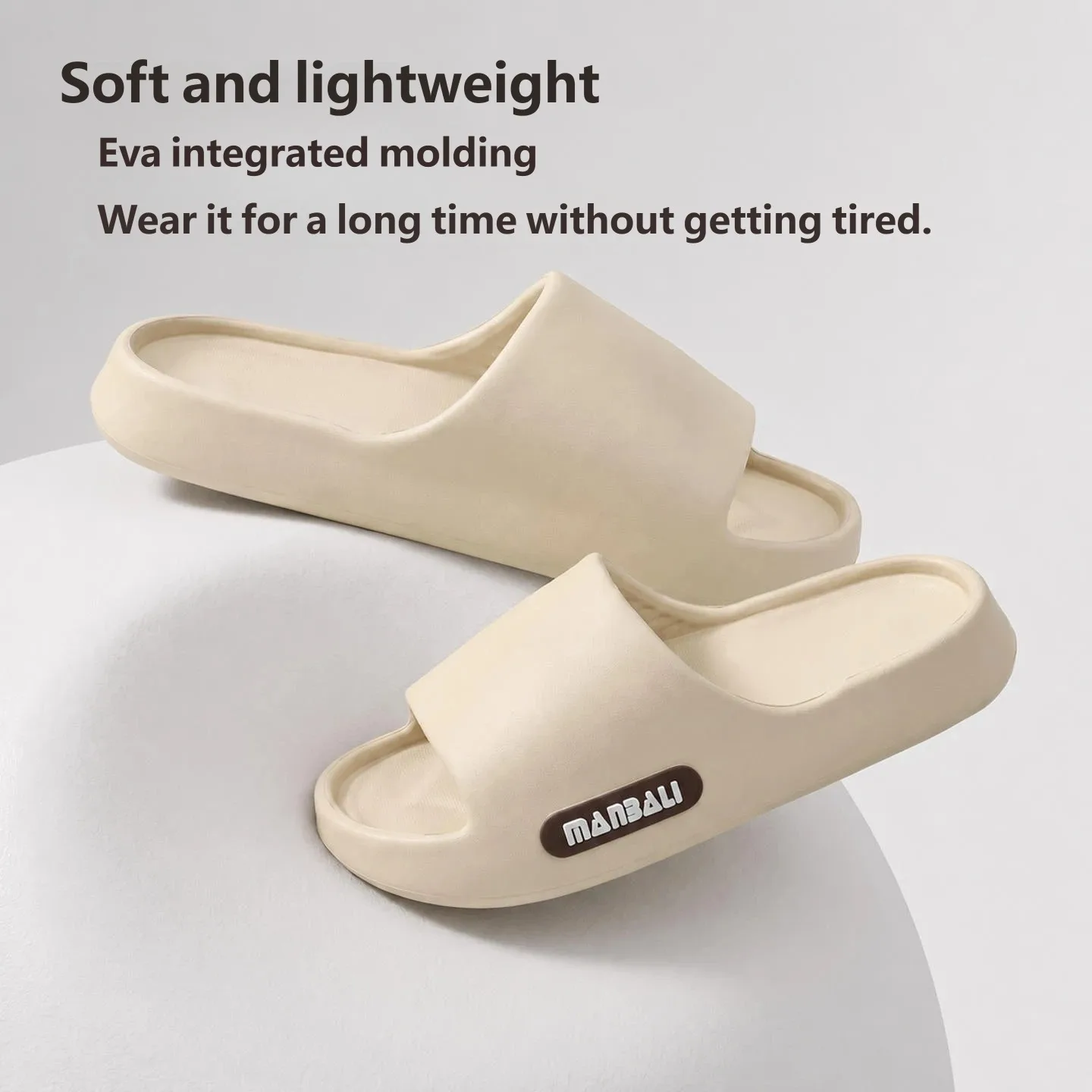 Solid Color Mens Platform Slide Sandals Odorless EVA Anti-collision Summer Beach Walking Slippers