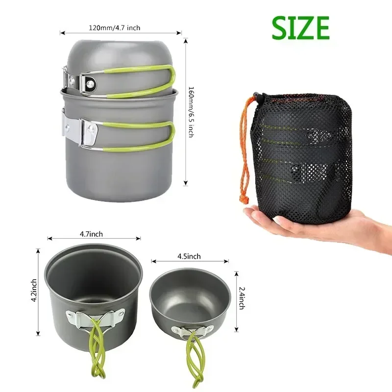 جديد التخييم وعاء المحمولة في الهواء الطلق مجموعة تنزه نزهة الشواء الطبخ للطي تجهيزات المطابخ أواني المطبخ ملعقة سكين المعدات