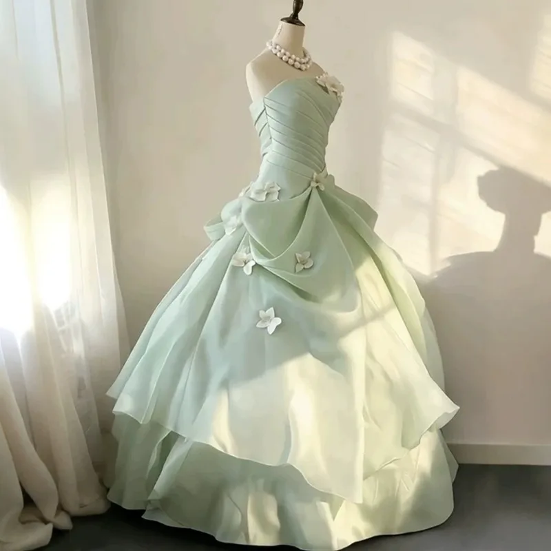 Vestido de noche estilo Sen sin tirantes, adelgazante, para adulto, regalo, vestido de princesa, fiesta de cumpleaños, anfitriona, actuación, personalizable