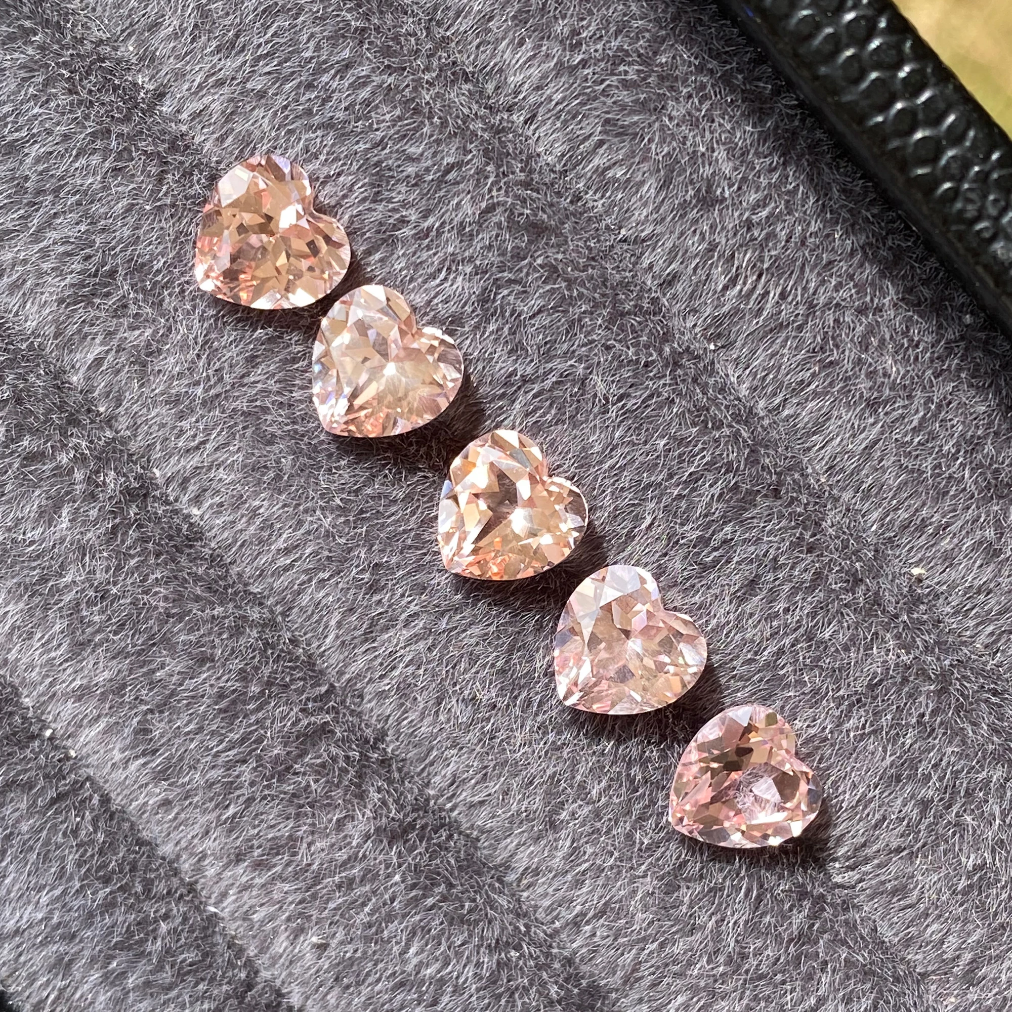Eme jewe – saphir cultivé en laboratoire, coupe cœur rose pour breloques, matériaux avancés pour la fabrication de bijoux avec certificat AGL