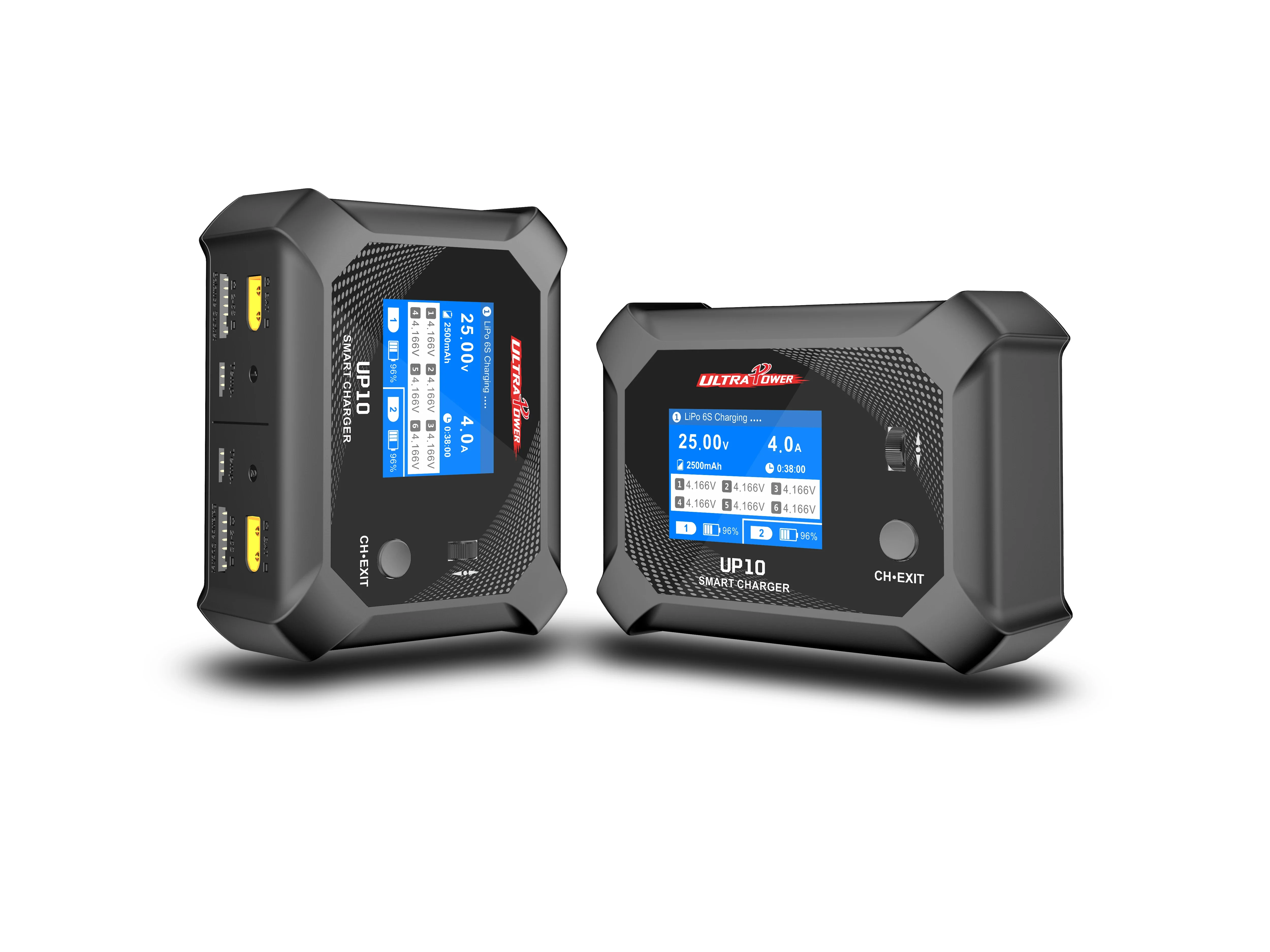 Ultrapower up10 ac 100w dc 200w carregador de equilíbrio inteligente de canal duplo para 1-6s lihv lipo lif lilon 1-16s nimh 1-12s pb