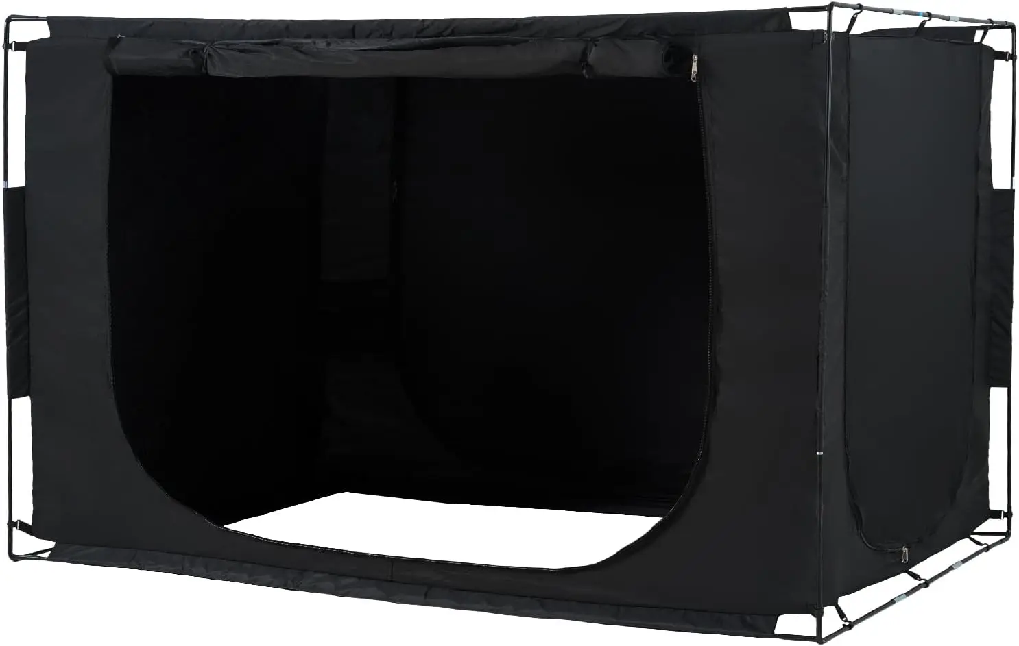 Tienda de campaña para cama, 75 x 54 x 47 pulgadas, tamaño completo, 3 puertas, 70% bloqueado, dosel para dormir, transpirable con postes de fibra de 0,37 pulgadas en ajuste de privacidad