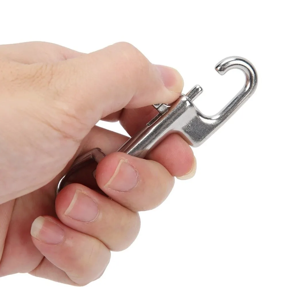 Portable 316 Stainless Steel Bolt Snap Hook Dual Head Quick Use Spring Snap Hook Diving Hook Diving Equipment