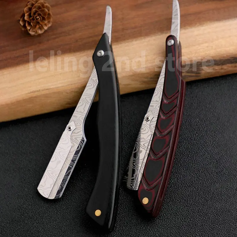 Hurtownia Męska Klasyczna Składana Maszynka do Golenia Barber Uchwyt Ręczne Narzędzie do Golenia Prosta Krawatka Trymer do Brody Drewniana Rączka Prezent