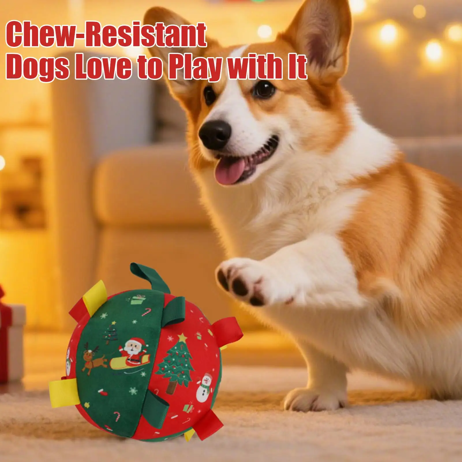 Inflatable Dog Squeaky Ball Outdoor Christmas Interactive Dogs Toys Squeaky Pet Dogs Training Toy For Dogs Teething