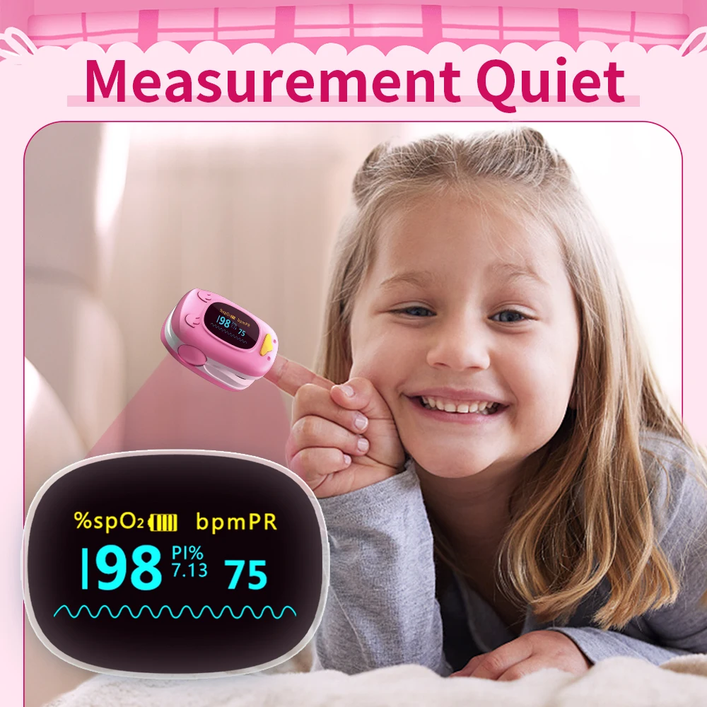 HealthTree Baby Finger Pulse Oximeter Pediatric Oximetro De Dedo SpO2 PR PI Pulsioximetro for Kid Child Children OLED Screen