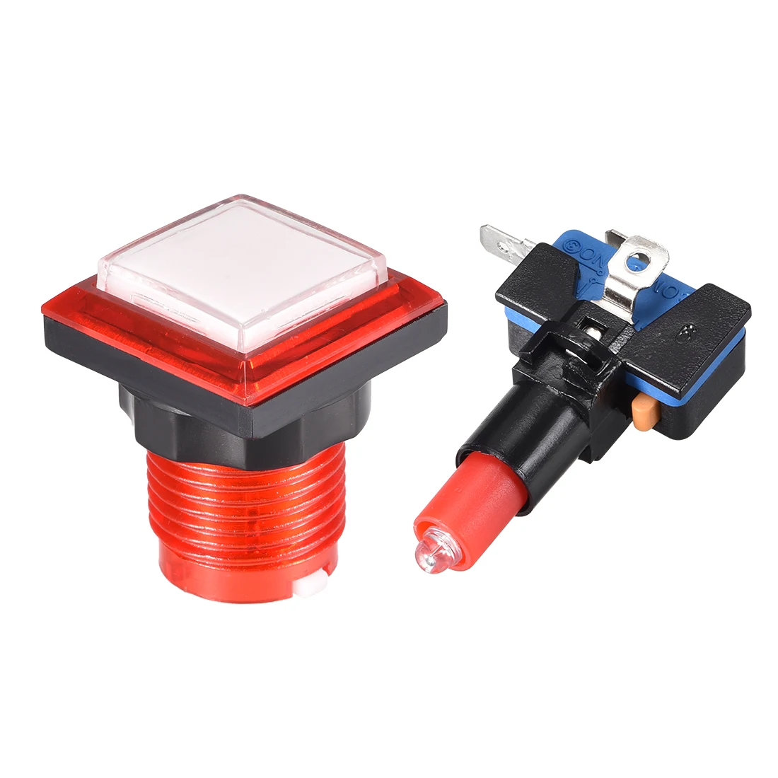 5 adet 34*34mm 12V kare işıklı düğmeler Arcade anlık LED ışıklı Push Button Arcade müzik oyun makinesi 5 renkler için anahtarı