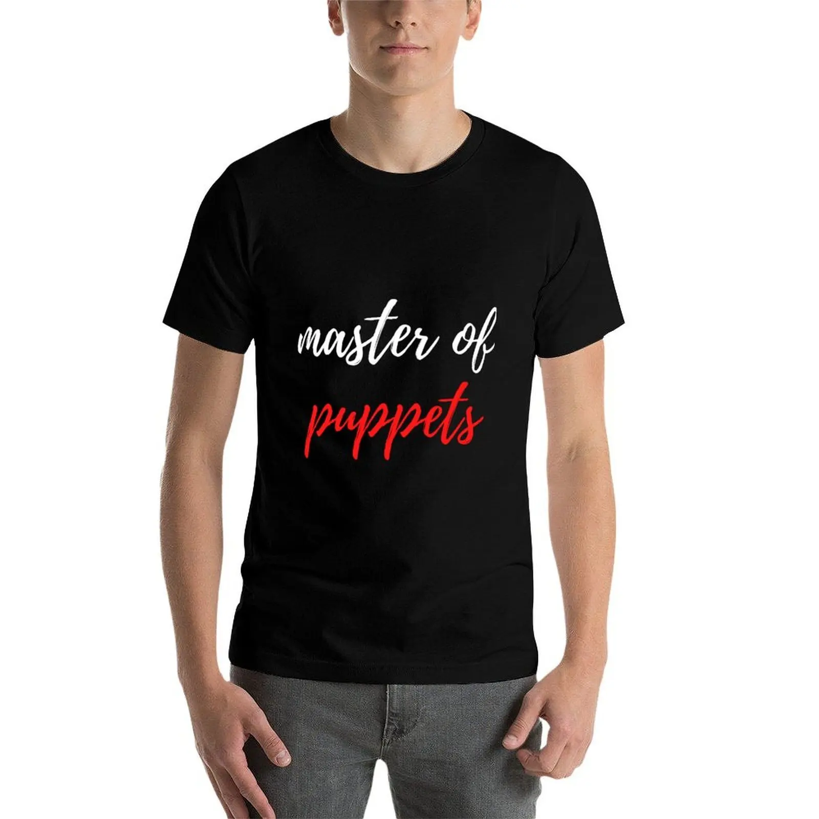 تي شيرت Master of Puppets تي شيرت للرجال من القطن مضحك تي شيرت رجالي مصمم تي شيرت