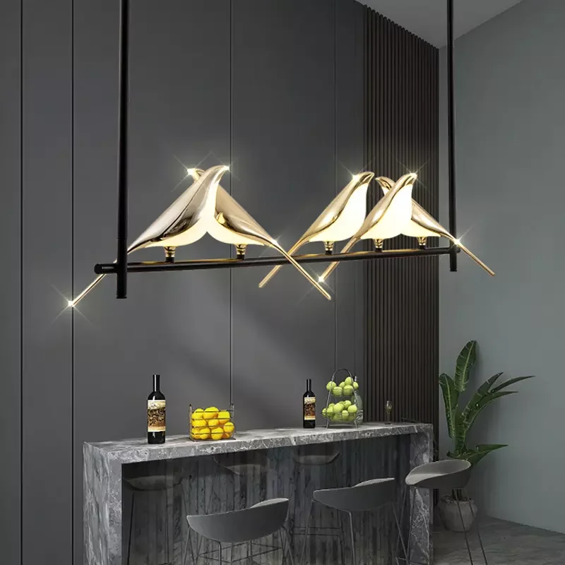 Nomi Chandelier birds chandelier Restaurant kitchen postmodern Decoration lustre design Creative golden animal pendent lamp