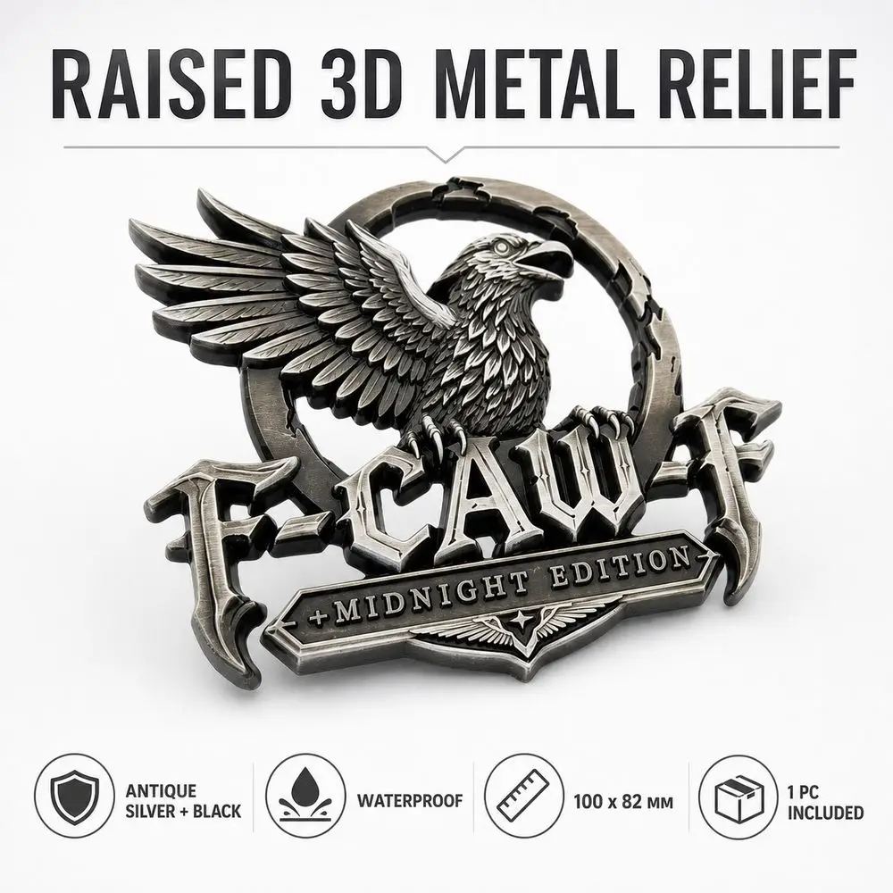 Raised 3D Relief Car Emblem Self-adhesive Eagle Motif Raven Wing Car Sticker Waterproof Automotive Styling Accessories