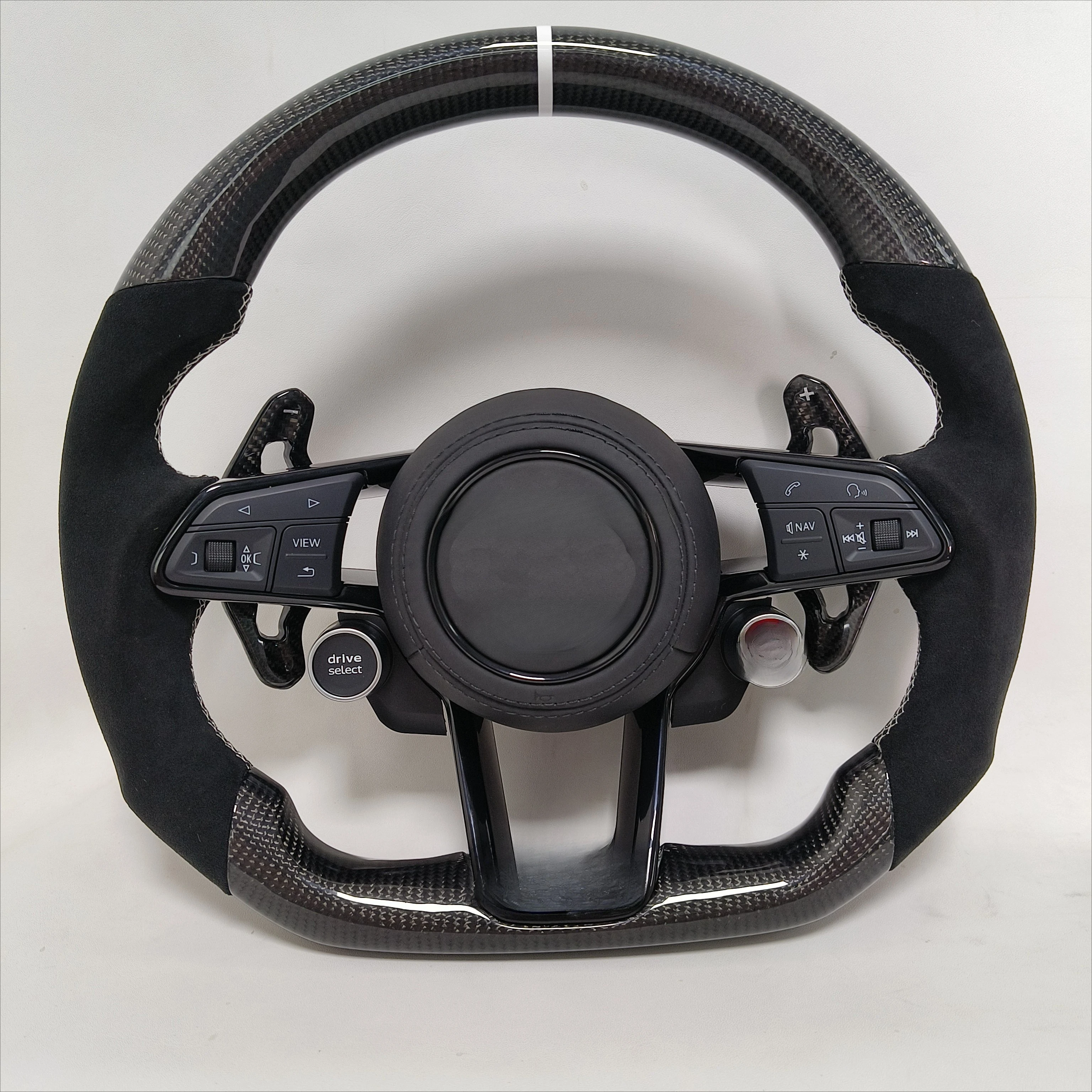 

for R8 Car Modified Real Carbon Fiber Suede Paddle Shifter Steering Wheel