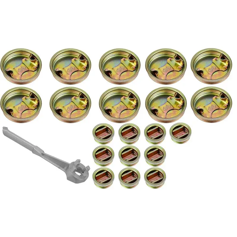 AS94-20 Pcs Metal Drum Bung Plug With Gasket 2 Inch And 3/4 Inch Steel Bung Cap With Aluminum Bung Wrench Barrel Bung Caps Durab