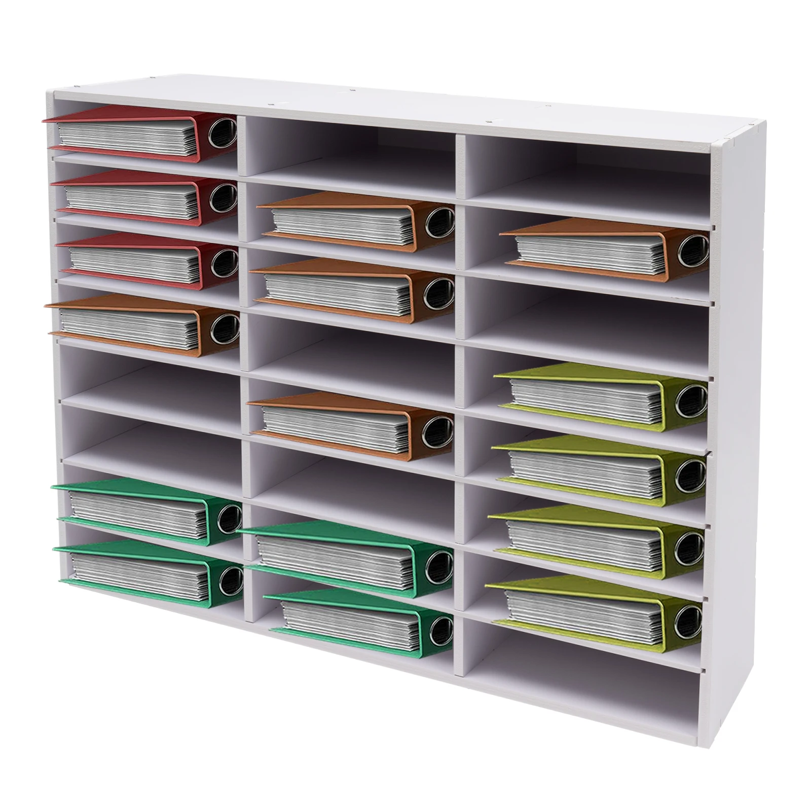 Literature Organizer 24-Compartment, Spacious Storage File Organizer, PVC Board with 132 lbs Load-Bearing, for Office and Home