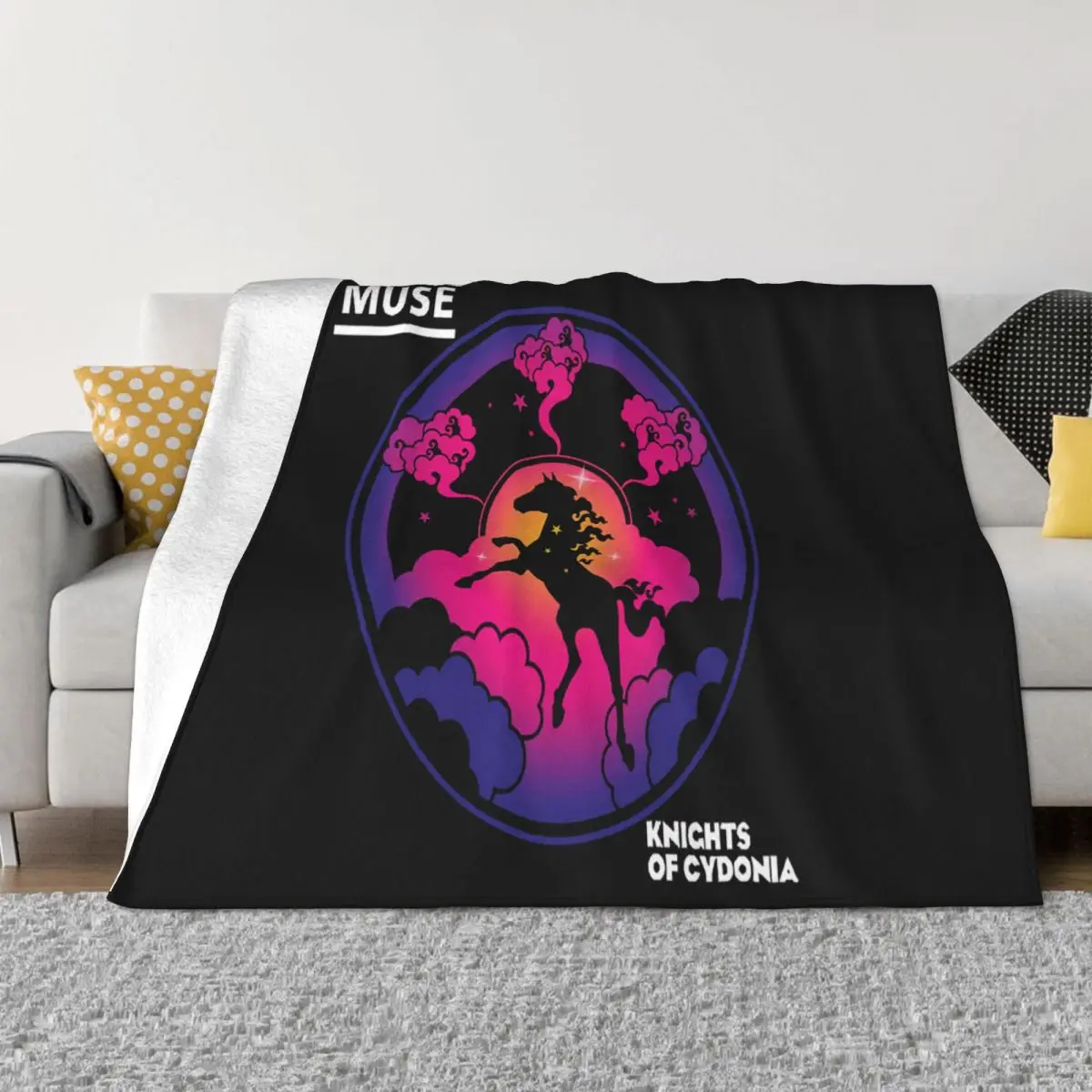 New Muse Knights Of Cydonia Rock Band Mens Black Size S M L Xl 2Xl 3Xl Funny Throw Blanket