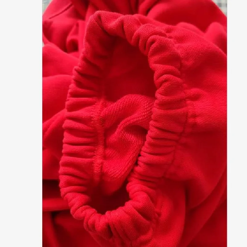 Fashion Red Sweatpants Streetwear Hiphop Joggers Men Casual Loose Baggy Pants Cotton Plus Size XXXXL Dance Clothing Terry cloth