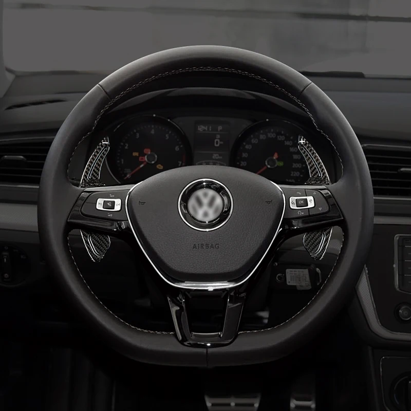 Carbon Fiber Steering Wheel Paddle Shift Compatible VW GOLF 56 MK6 GTI R JETTA MK5 PASSAT B6 B7 CC POLO SHARAN TIGUAN SEAT LEON