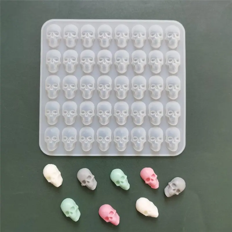 J1UL1N Skull Silicone Mold Halloween Decoration Reusable Manufacturing Mould DIY Candy Chocolate Bakery