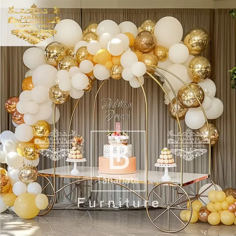Party Decoration Cake Table Dessert Bar Candy Cart with Wheels view 3