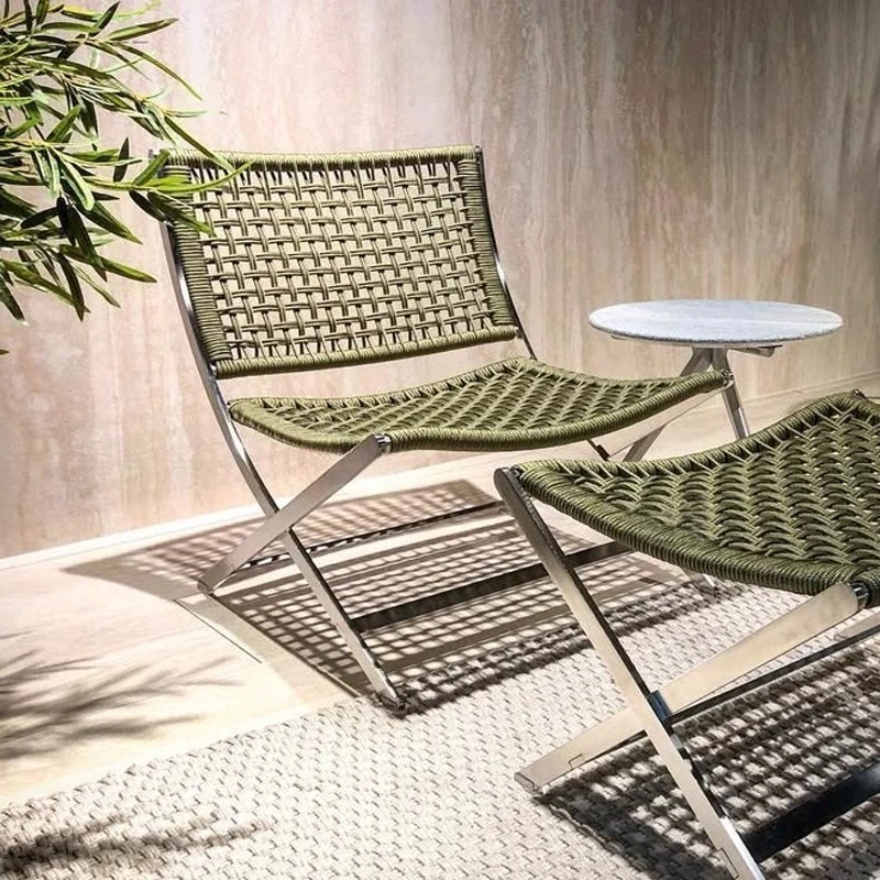 

*w for Vintage Style Woven Rattan Lounge Chair with Metal X - Frame Foldable Accent Chair for Living Room and Balcony*