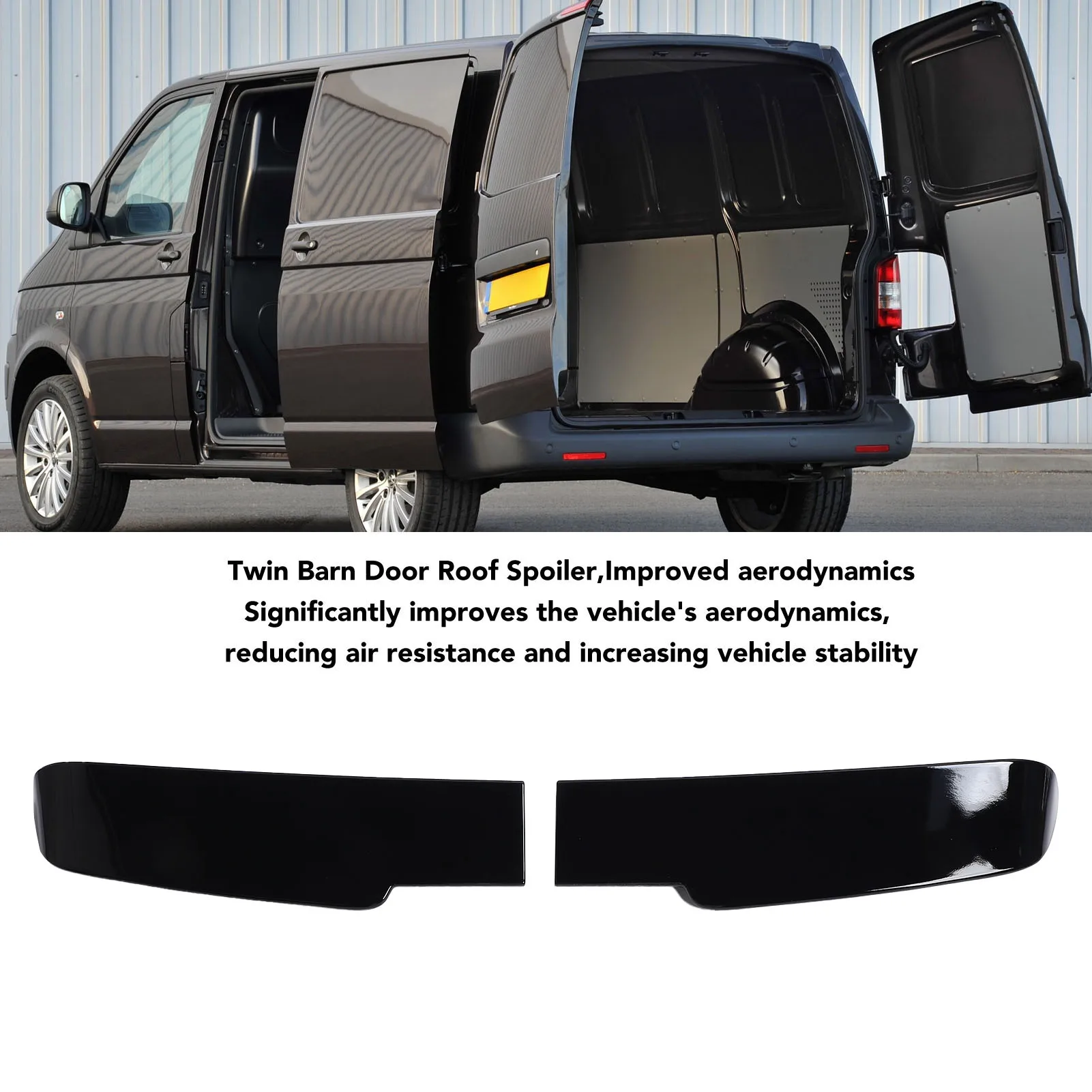 

Задний спойлер на крышу с двумя двери сарая, глянцевый черный, улучшенная аэродинамика, легкий спортивный стиль для T5 T5.1 T6 T6.1 2003–2021 гг.