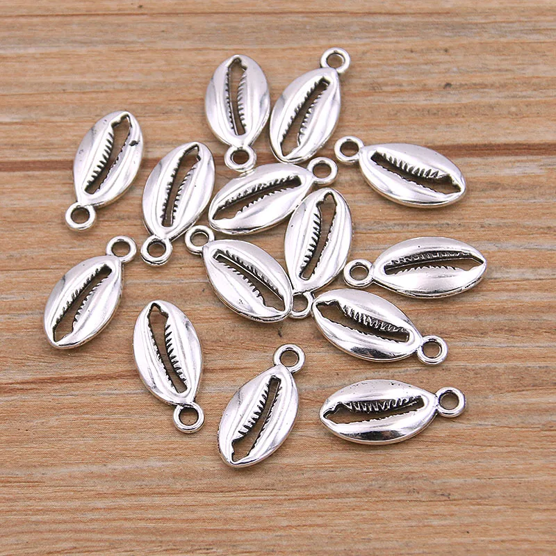 20PCS 4 Styles Picture Color Horse Ruler Tassel Shell Charms Animal Pendant Metal Alloy DIY Necklace Bracelet Handwork Marking