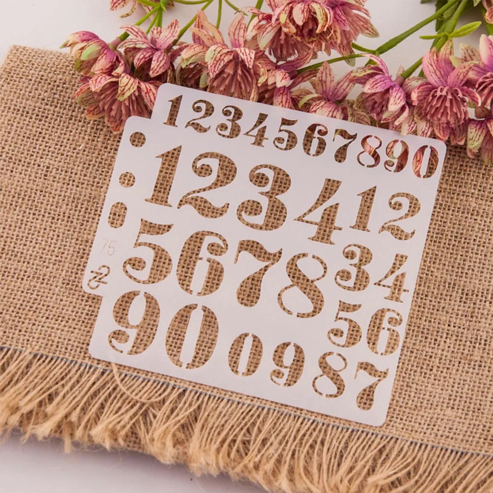 

10pcs Drawing Stencils Hollow Out Number Design Art Painting Templates For Craft Scrapbooking Diy Cake Coffee Decor Eco-Friendly
