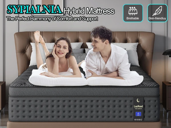 LayRoad 12/14-Inch Memory Foam Spring Mattress Single/Double/Queen/King Sizes Boxed Mattress Medium Firmness Pressure Relief