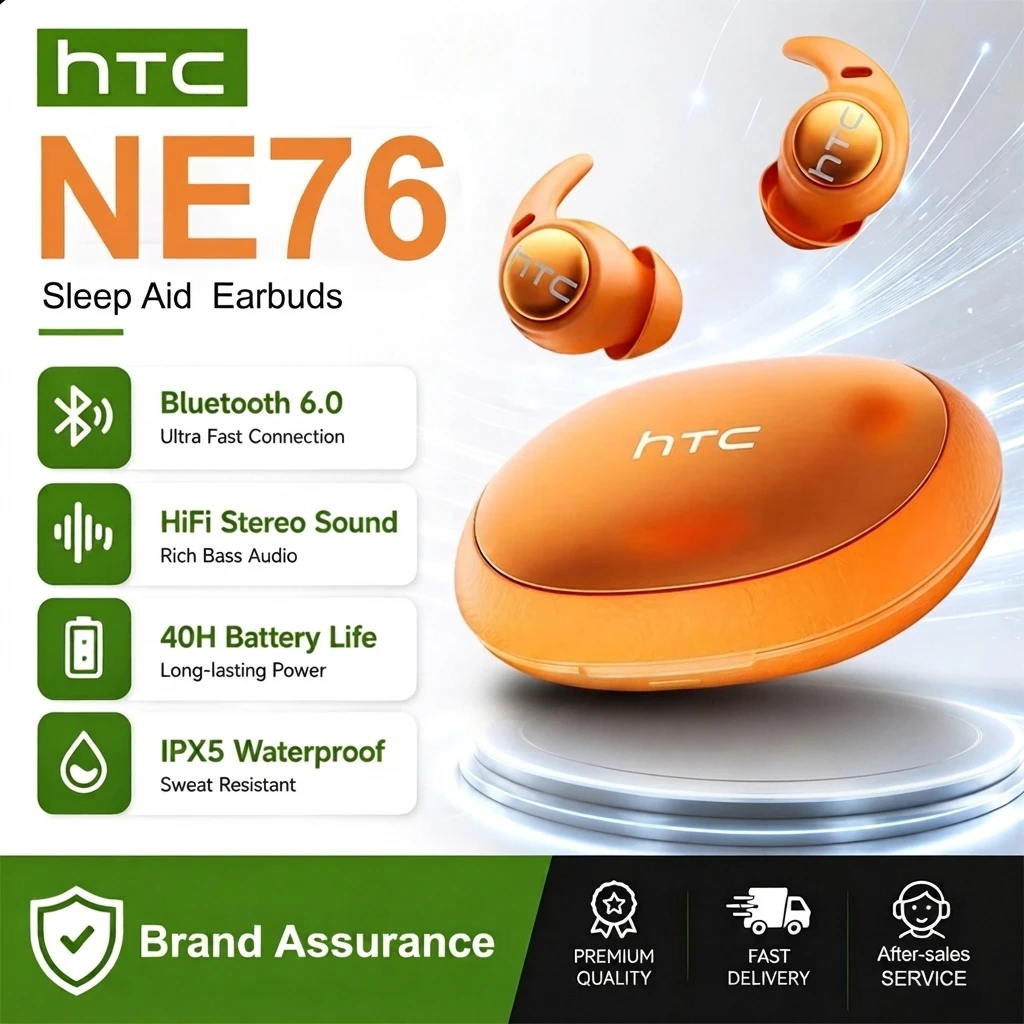 Schlaf-Kopfhörer HTC NE76 KI-Übersetzungs-Ohrhörer Kabellose Bluetooth Geräuschunterdrückung HIFI Musik Stereo-Sound Kopfhörer