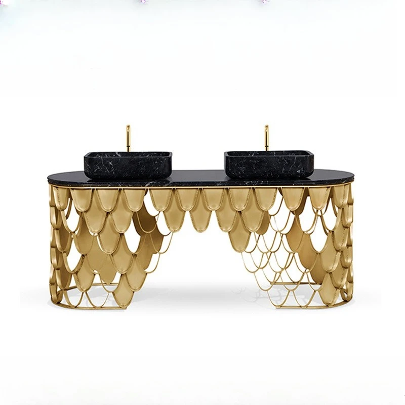 حوض غسيل على نطاق السمك مصمم فاخر فيلا حمام فندقي مغسلة مستقلة