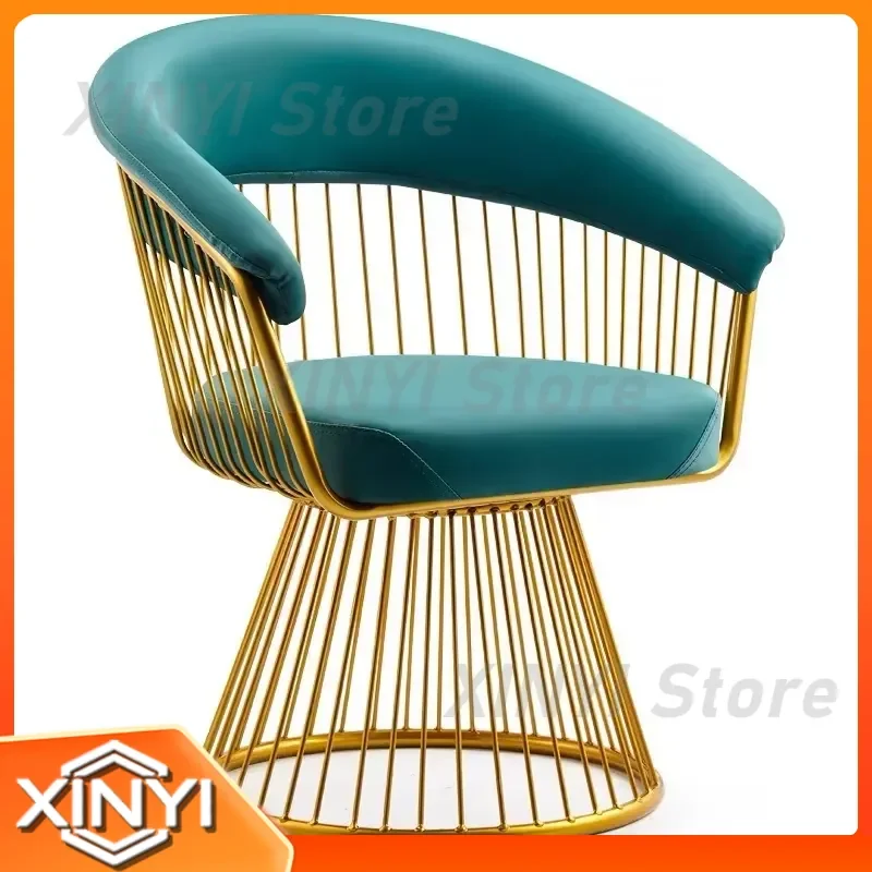 Light Luxury Minimalist Balcony Single Leisure Chair for Home Office Hotel Lobby Reception Area Swivel Armchair Nailhead Trim