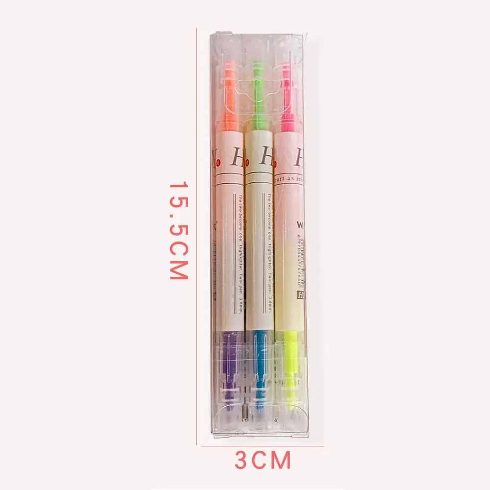 

3/6Pcs/Set Pastel Highlighter Pen Set Double Headed Student Stationery Fluorescent Pen Colorful Drawing Markers Pens