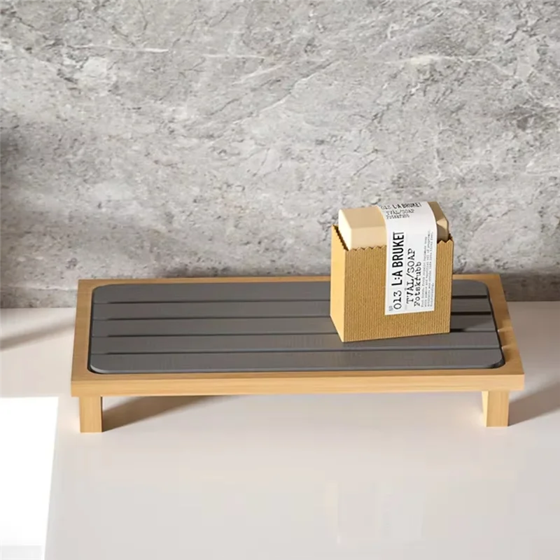 ABGR-珪藻泥洗浄テーブルラック - キッチンスポンジ、ソープホルダー、カウンタートップ付きディスペンサー速乾性トレイラック