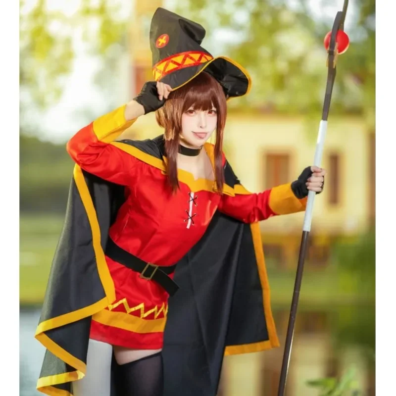 Anime Konosuba Megumin Cosplay Kostüme Gottes Segen auf dieser wunderbaren Welt Halloween Kostüme für Frauen Vestido Anzug