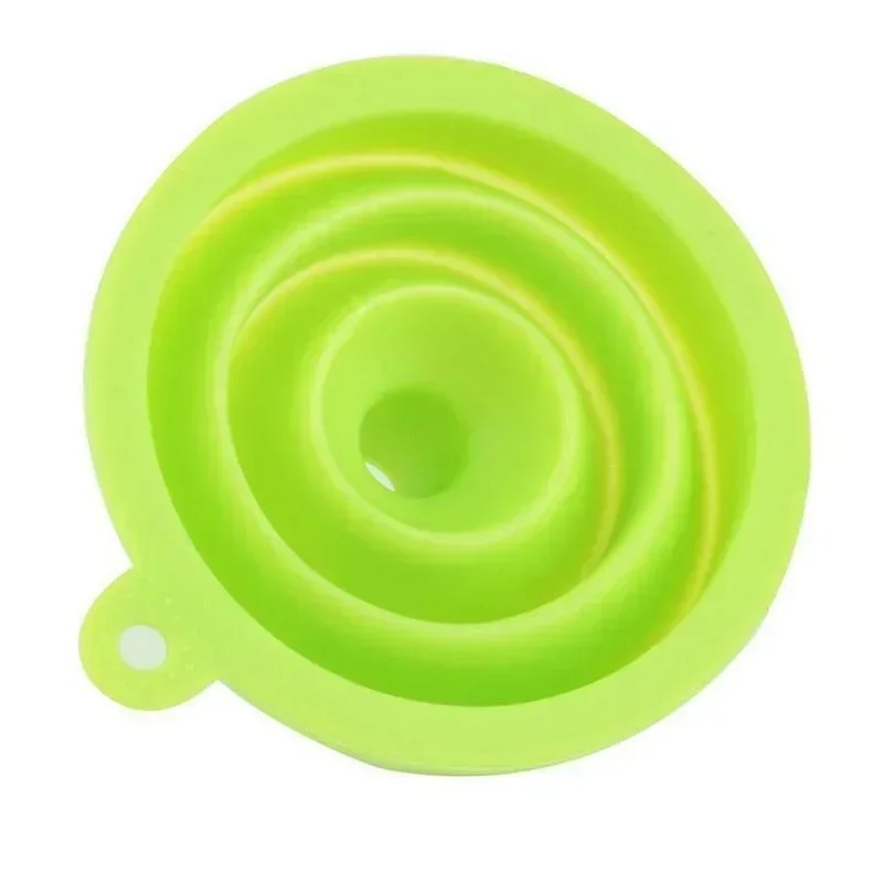 1Pc Groene Mini Siliconen Gel Opvouwbare Opvouwbare Stijl Trechter Hopper Keuken Tool