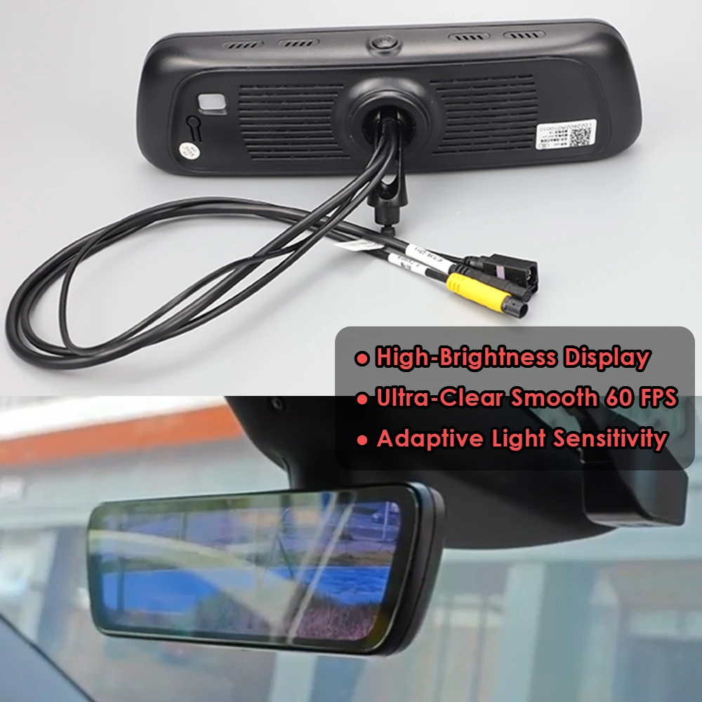 9.36 Inch Streaming Rear View Mirror Front Monitor Screen Car Rear View Monitor Display DVR Camera for Tesla Model 3 Y 2026