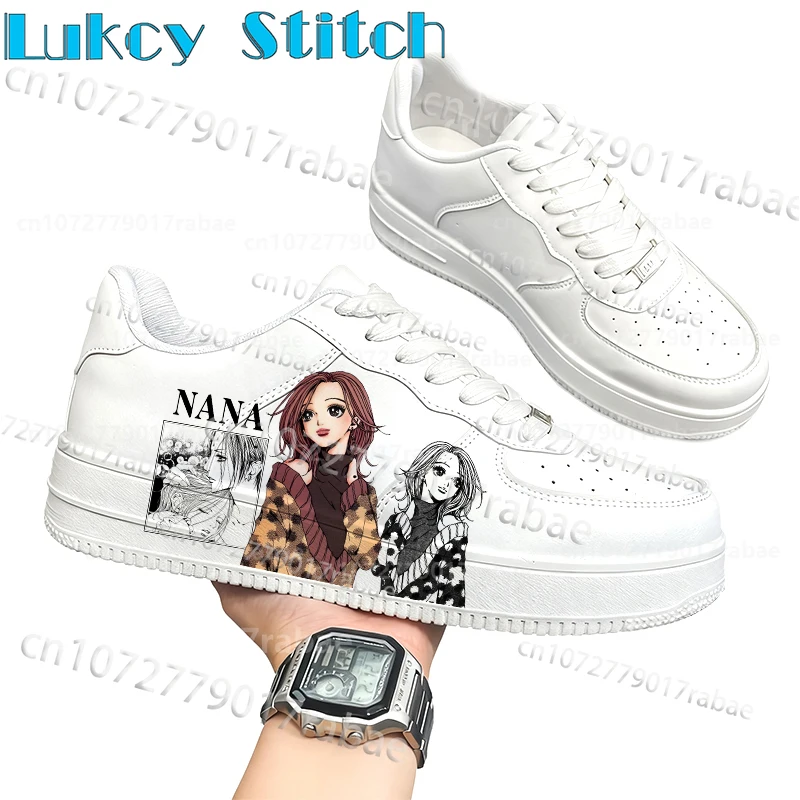 

nana White Adult leisure shoes man woman Simple Waterproof leather durable Sports running shoes autumn winter season