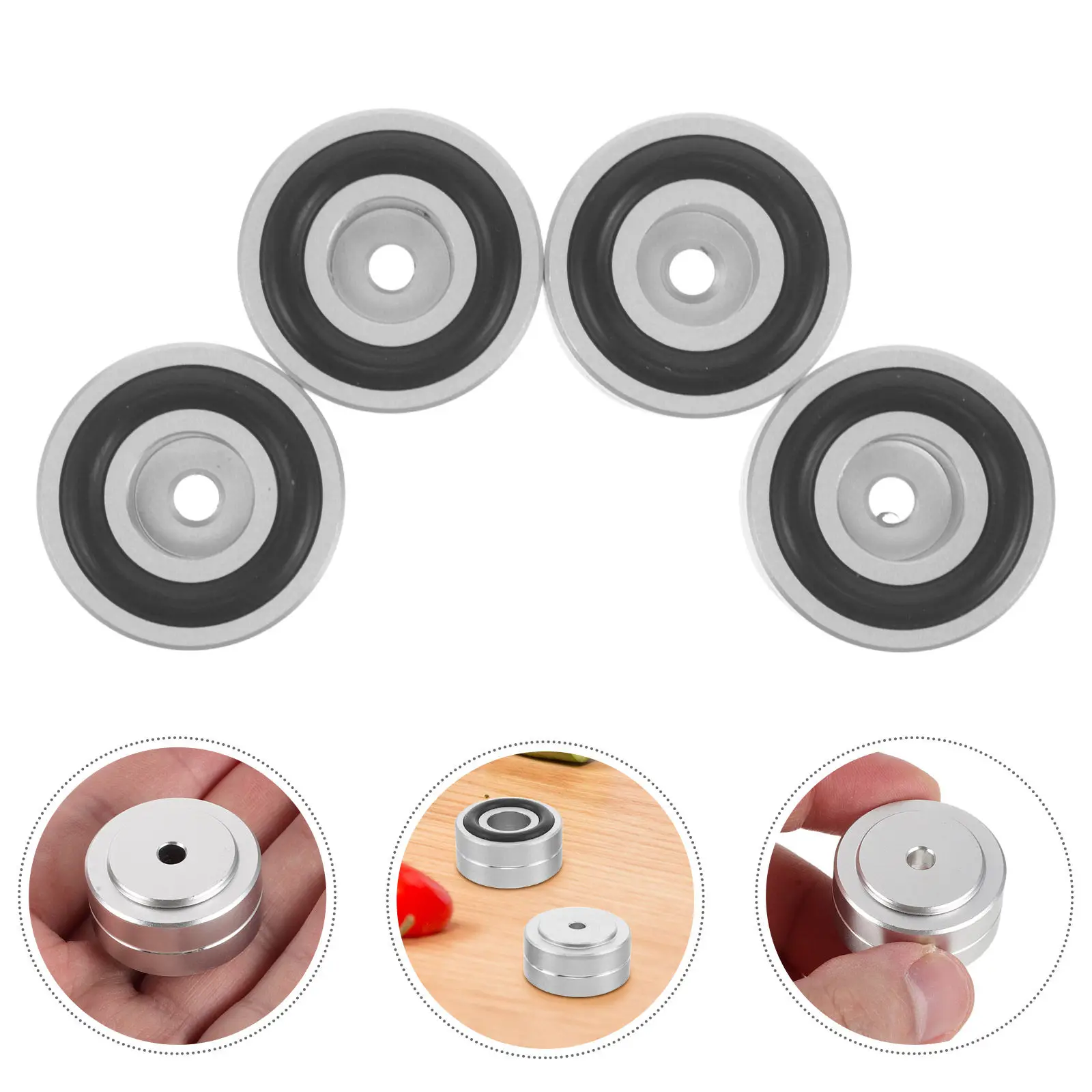 4Pcs Cutting Board Rubber Feet Anti Slip Pads Heavy Duty Aluminum Board Stabilizer for Kitchen Workbench Raised Foot Pads