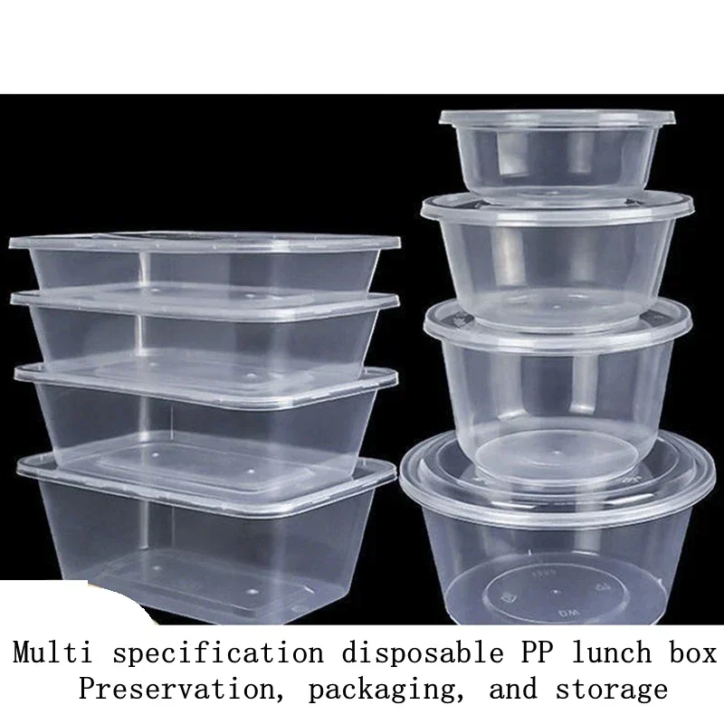 

Multi-spec disposable lunch box PP plastic sealed fresh storage box microwave oven heating box
