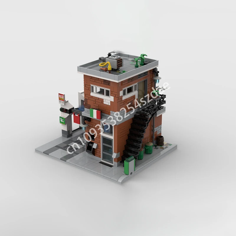 NEW 1109PCS Street View  Speed Champion Car Wash Modular Model Architecture Building Block Diy Education Assembly Kids Toy Gifts