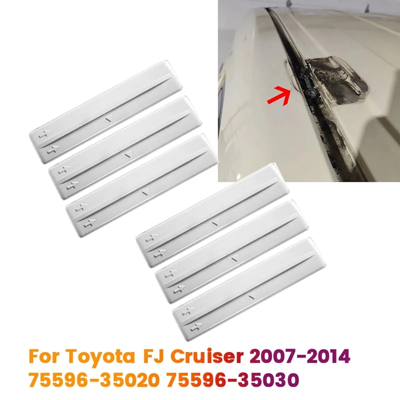 6Pcs Roof Rack Removal Delete Single Trim Cover Kit 75596-35020 75596-35030 For Toyota FJ Cruiser 07-14 Prado RAV4