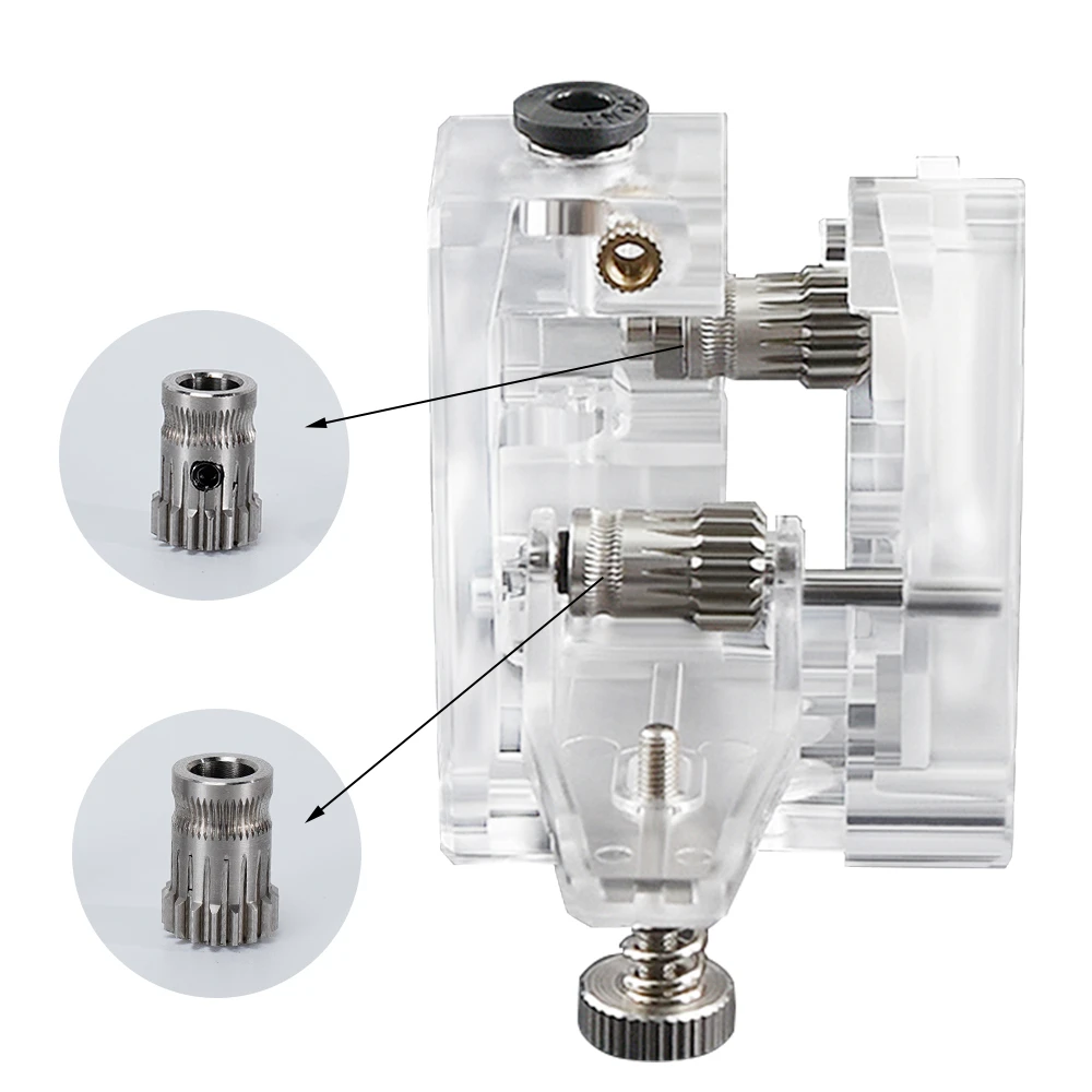 Hardened Dual Drive Gears Kit For Bowden Direct Extruder 1.75mm for Ender3 CR10 MK8 3D Printers Parts 3:1 Speed Rate