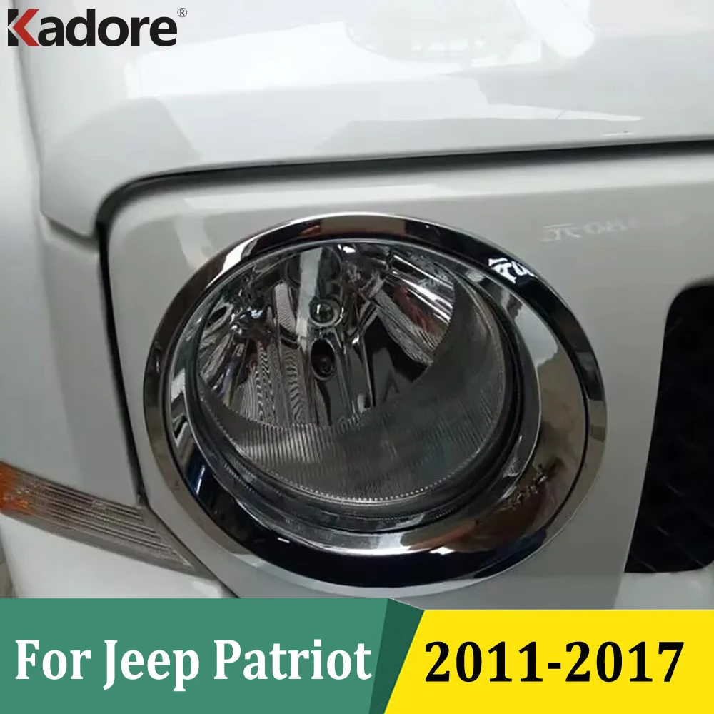 

Для Jeep Patriot 2011-2013 2014 2015 2016 2017, хромированная передняя фара, крышка лампы, декоративная рамка для фар, автомобильные аксессуары