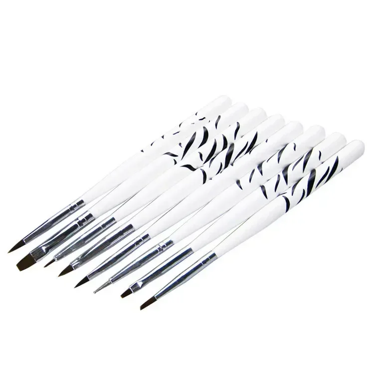 

7PCS Brushes Set For Nail Art Painting Dotting Design Manicure Nail Brush Kit Pen Tool Storage Box Stand Makeup Accessories