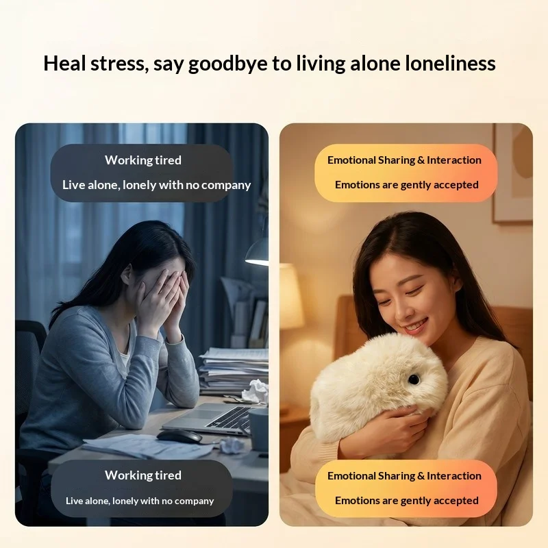 Ai Smart Evolvable Guinea Pig Plush Toy Electronic Emotional Pet Voice Interaction Simulated Texture Companion Gift For Adult