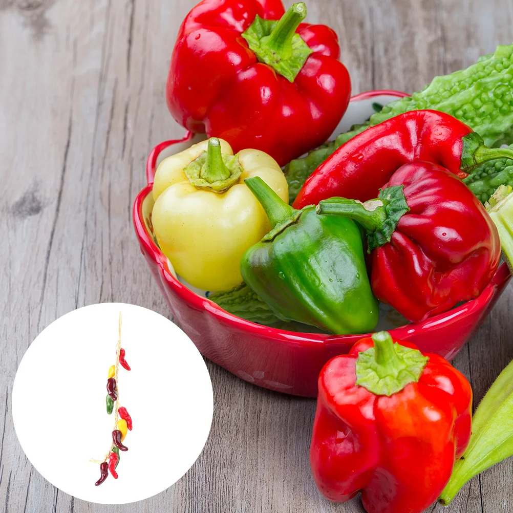 

1Pc Vibrant Artificial Pepper Strings Lifelike Simulation Vegetables Kitchen Decor