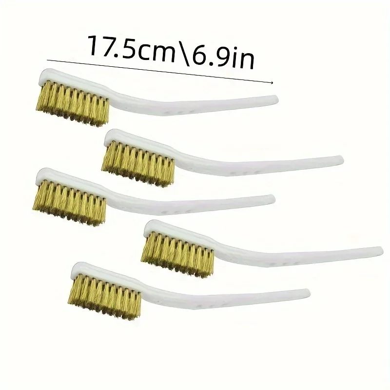 5 Pieces of 175mm Yellow Steel Wire Brush Mini Rust Removal Steel Wire Brush Industrial Metal Polishing Burr Cleaning Brush